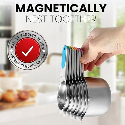 Spring Chef Magnetic Stainless Steel Measuring Cups, Kitchen Tools