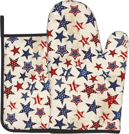 Patriotic Stars Oven Mitts