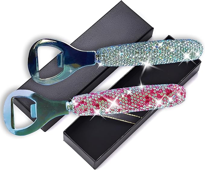 Handcrafted Silver Crystal Bling Beer Opener – Sparkle Diamond Bottle Openers