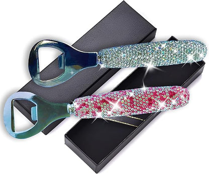 Handcrafted Silver Crystal Bling Beer Opener – Sparkle Diamond Bottle Openers