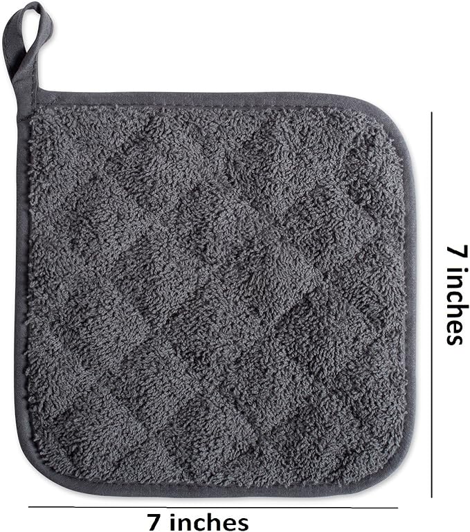 DII Basic Terry Collection Quilted 100% Cotton, Mineral Gray, 3 Piece