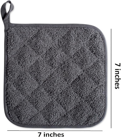 DII Basic Terry Collection Quilted 100% Cotton, Mineral Gray, 3 Piece