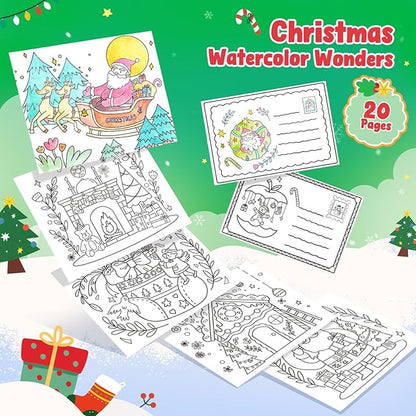JoyCat Paint with Water Coloring Books for Toddlers, Watercolor Painting Sets for Kids Ages 3-5 4-8, Arts and Crafts Drawing Activities Toy Birthday Gift for Boys Girls (Christmas)