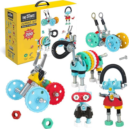 The Off Bits Educational STEM Toys for 6+: Robot Toy Building Sets, 3-in-1 Engineering Kit for Boys and Girls, Build Your Own STEM Building Toys with Endless Possibilities (Jumbo Kit)