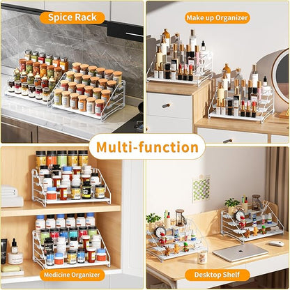 RCHYFEED Spice Rack Organizer for Cabinet, 4 Tier Spice Organization for