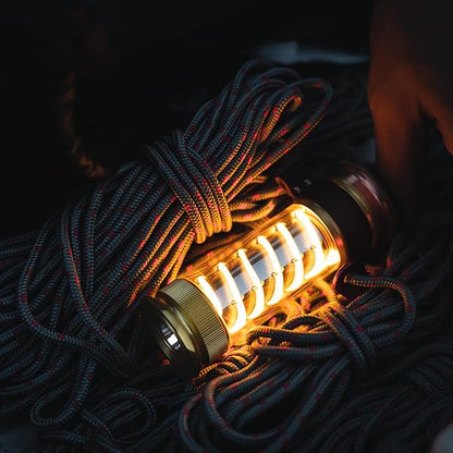 Barebones Edison Light Stick ??Brass, USB Rechargeable LED Lantern and Flashlight with 7 Modes, 40+ Hour Run Time, Camping Essentials with Magnetic Base