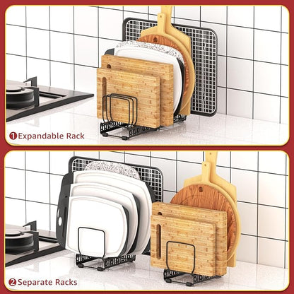 HzTinT 2PACK Cutting Board Organizer, Adjustable Divider Cutting Board Holder