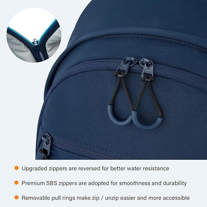 Carry On Travel Backpack For Women, 18 Inch Water Resistant Large Backpack Lightweight Bookbag For Men, 8x14x18 Personal Item Bag Casual Daypack Backpacks For Work Office Commuter (Navy Blue)
