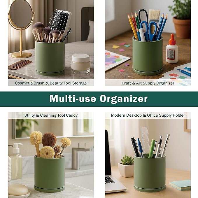 D'vine Dev 360° Rotating Utensil Holder Set – 7.2"+5" Kitchen Utensil Crocks