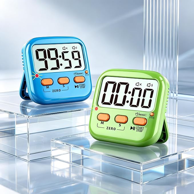 2 Pack Digital Timer for Kids, Magnetic Kitchen Timers for Cooking, Oven Baking