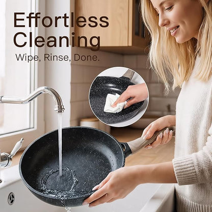 Pots and Pans Set Nonstick 22 Pcs, Ceramic cookware set Non-Toxic Coating Inky