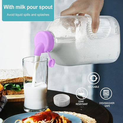 Ritayedet 3 Pack 64 Oz Heavy Duty Glass Milk Bottle