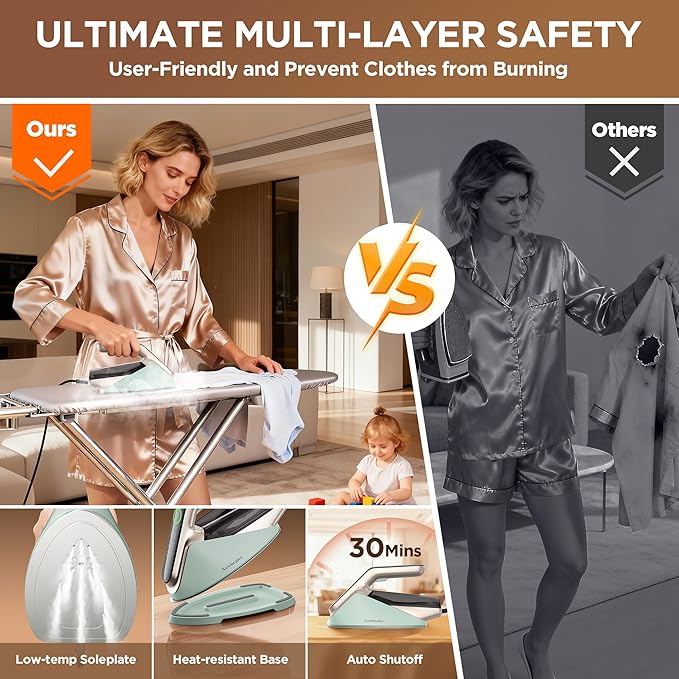 Newbealer Steam Generator Iron, 1500W Turbo Steamer