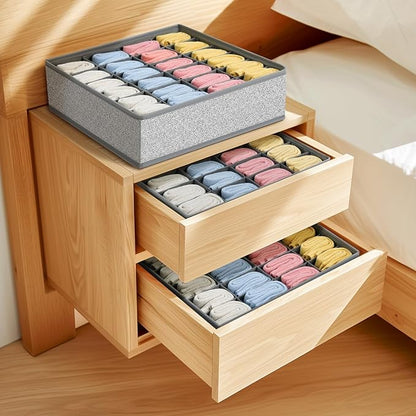 Joyoldelf Sock Drawer Organizer Divider Underwear Organizer 24-cell Fabric