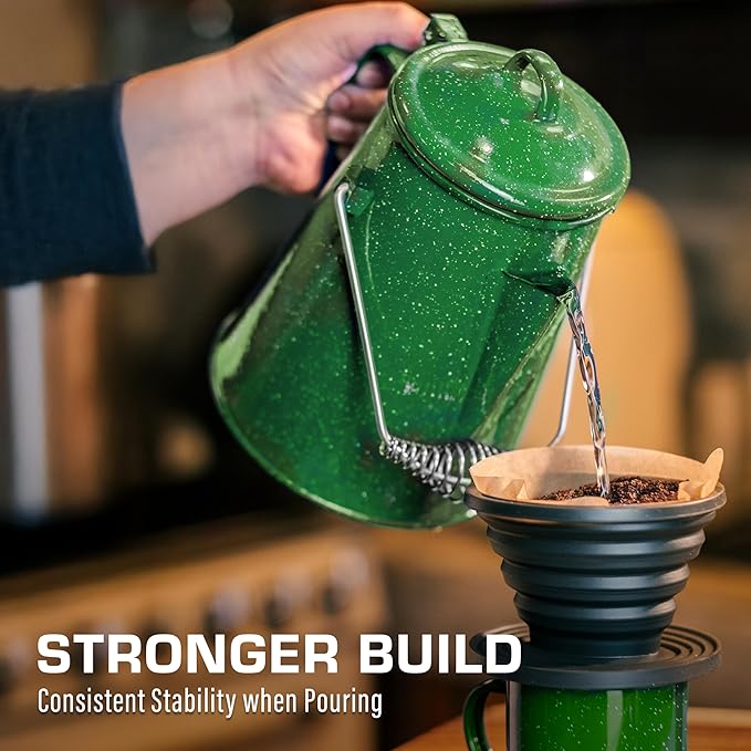 COLETTI Classic Camping Kettle - Tea and Camp Kettle, NO Aluminum or Plastic, Ideal for Boiling Water (Green)