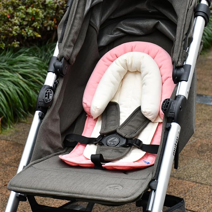 COOLBEBE Upgraded 2-in-1 Babybody Supports for Newborn Infant - Extra Soft Breathable Car Seat Insert Cushion Pad, Perfect for Carseat, Stroller, Swing, Bouncer, Pink