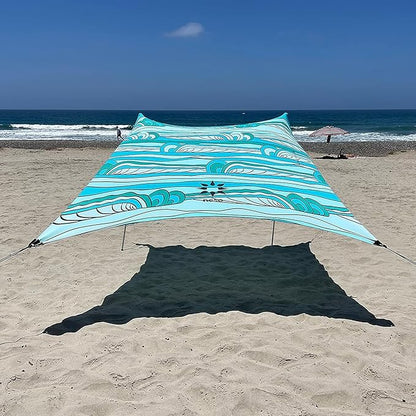 Neso Gigante - Portable Beach Tent - Ideal to Enjoy with Family and Friends - UPF 50+, Water-Resistant, and Lightweight - Swells, 11' x 11'