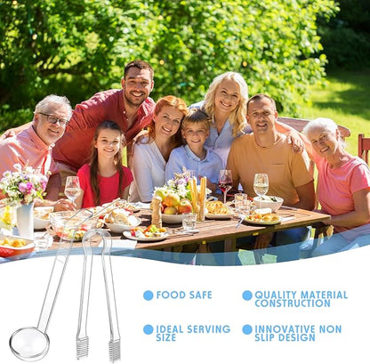 12 Pieces Plastic Serving Utensils Set Including 6 Pcs 1 oz Small Ladle and 6