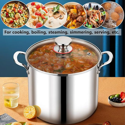 P&P CHEF 12 Quart Stainless Steel Stock Pot