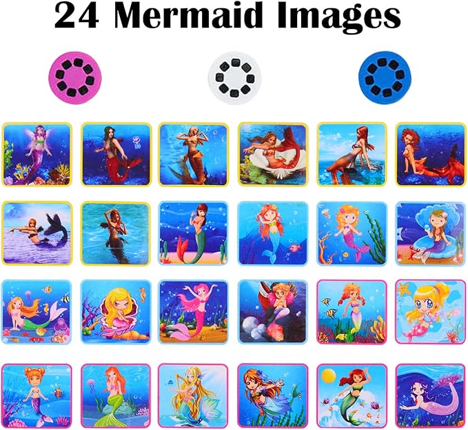 Georgie Porgy Children Projector Toys Educational Science Set Wall Ceiling Tent Torch Flashlight for Kids Gifts for Boys Girls (Mermaid)