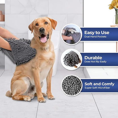Muddy Mat Doggy Dryer, Highly Absorbent Microfiber Washable Dog Shammy Quick