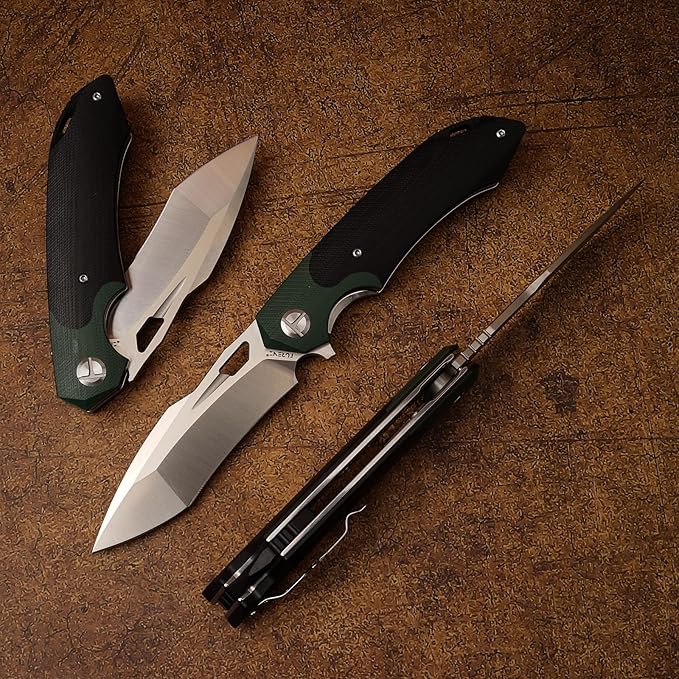 D2 Steel G10 Handle Folding Knife, Suitable for Outdoor Tactical Knife EDC, Survival, Climbing, Portable, Black