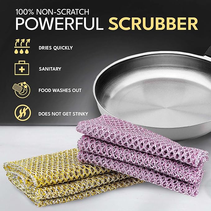 Heavy Duty Dish Scrubbers, Non-Scratch Scouring Pads