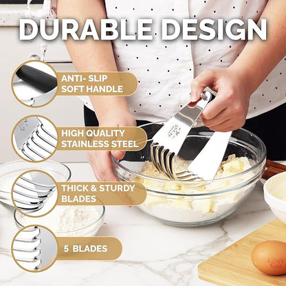 Zulay Kitchen Large 4-Inch Dough Blender Top Professional