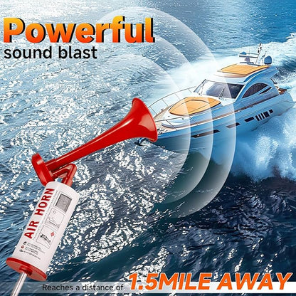 Bear Horn Self Defense, Super Loud HandHeld air Horn for Boats Events Camping Reusable, Sports Pump Loud Noise Maker for Boating Sports Events Birthday Party BANHAO