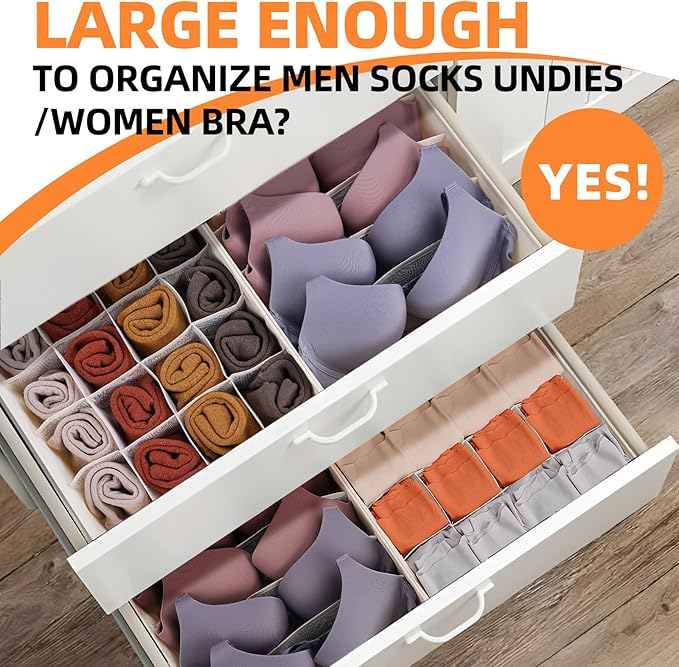 Criusia 6 Pcs Drawer Organizer Clothes