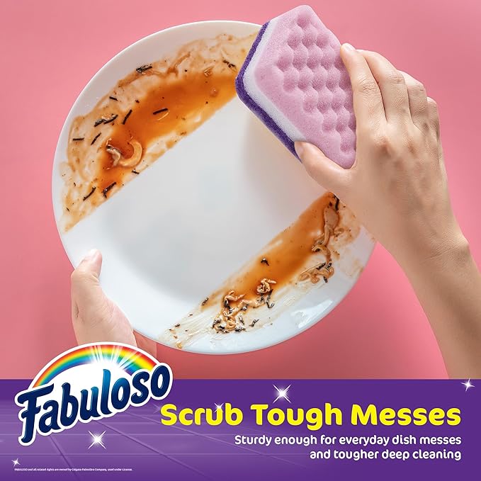 Fabuloso Scratch-Free Kitchen Dish Sponges, Counters and Sinks, Tough on Messes