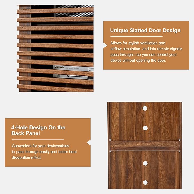 LEVNARY 5-Tier AV Media Cabinet
