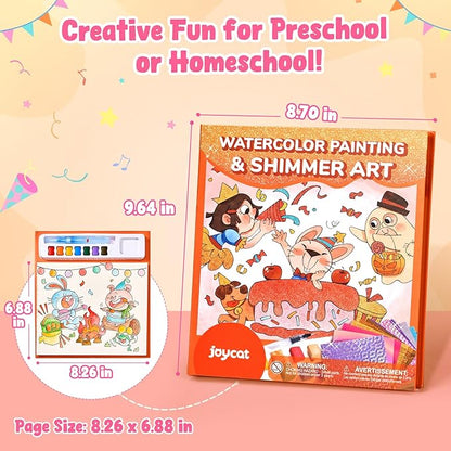 JoyCat Paint with Water Coloring Books, Art & Craft Activity, No Mess Art for Kids Ages 4-8, Craft Kits & Supplies, DIY Creative Activity, Presents for Girls & Boys (Party)