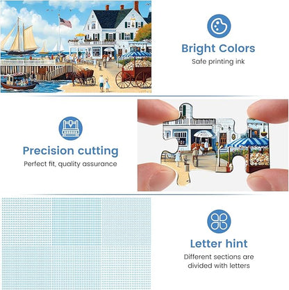 Jigsaw Puzzles 300 Pieces for Adults White Villa Puzzle 300 Pieces Adult Puzzles Games for Kids Ages 8-10 10-12 Recycled Cardboard Puzzle Pieces Family Challenging Game 20.5x15IN
