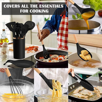E-far Black Kitchen Utensils Set