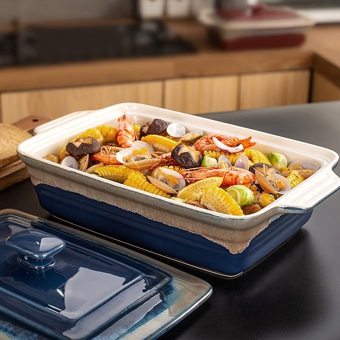 LOVECASA 4.5 Quart Ceramic Casserole Dish