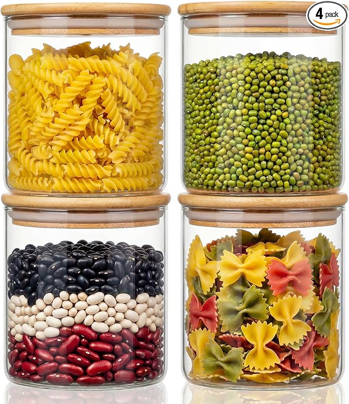 HomArtist 21oz - 4 Pack Glass Jars
