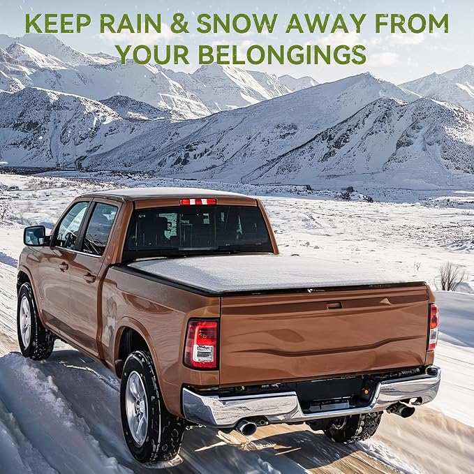 AUTOSAVER88 Hard Quad Fold Truck Bed Tonneau Cover Fit for Dodge Ram 1500 2002-2026 (Classic & New), Fits for Dodge Ram 2500 3500 2003-2026 with 6.4ft Bed Without Rambox