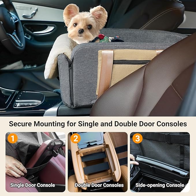 Large Console Dog Car Seat - Truck Dog Booster Seats for Big Console Vehicles Large Space for Dogs UP to 18lbs, Pretty Sturdy Pet Car Seat Designed for Pickup and Trucks