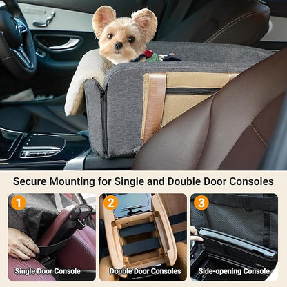 Large Console Dog Car Seat - Truck Dog Booster Seats for Big Console Vehicles Large Space for Dogs UP to 18lbs, Pretty Sturdy Pet Car Seat Designed for Pickup and Trucks