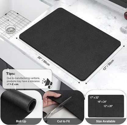 Findosom Dish Drying Mat, Cuttable Drying Mat