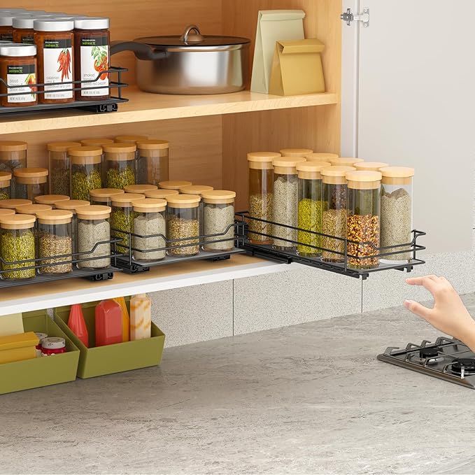 BOIVSHI Pull Out Spice Rack Organizer