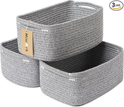 MiniArk Small Storage Baskets for Organizing | Closet Organizer Bins | Shelf