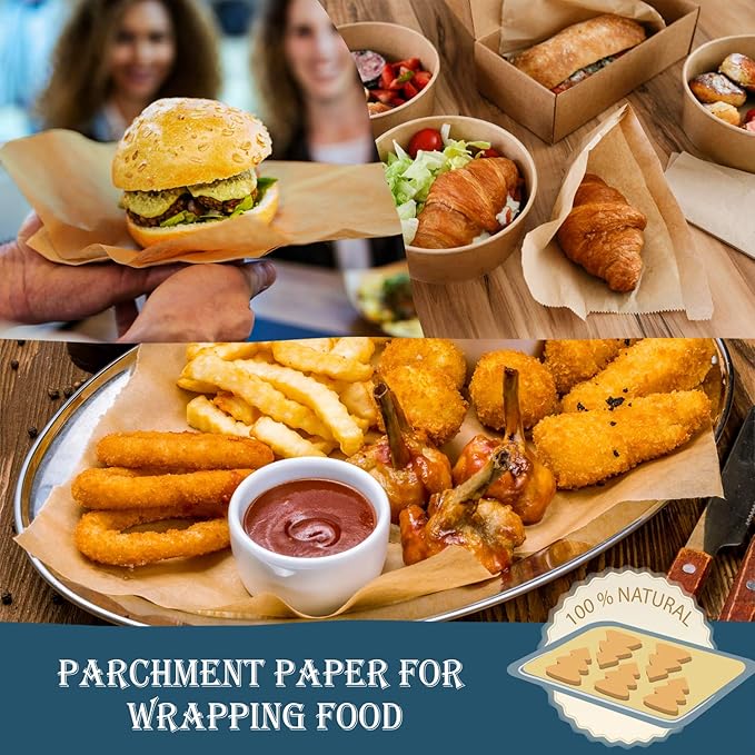 Hiware 200 PCS Parchment Paper Baking Sheets 9x13 IN, Precut Non-Stick