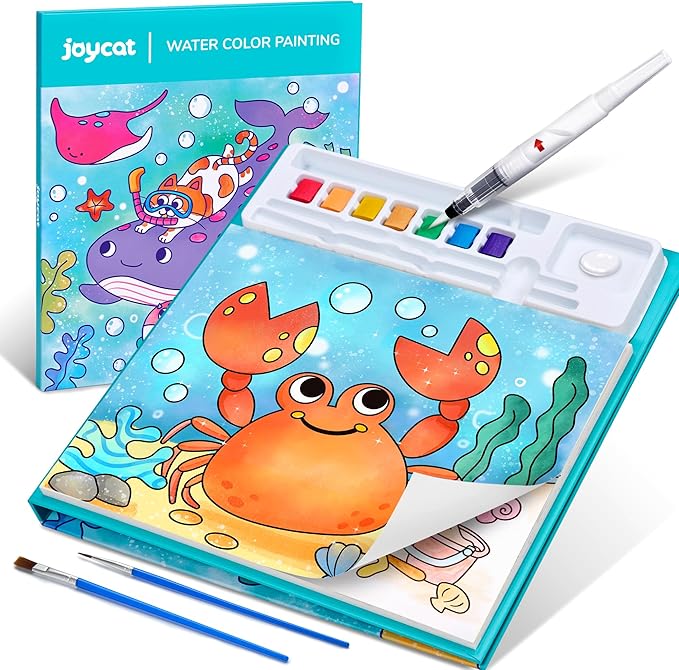 JoyCat Paint with Water Coloring Books for Toddlers, Watercolor Painting Sets for Kids Ages 3-5 4-8, Arts and Crafts Drawing Activities Toy Birthday Gift for Boys Girls (Sea Animals)