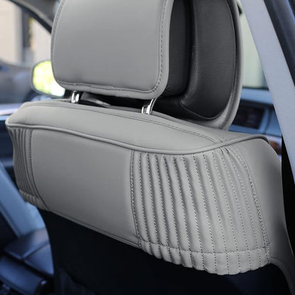 FH Group Car Seat Cover for Back Seat Solid Gray Faux Leather - Universal Fit, Rear Seat Covers for Cars with Rear Split Bench, Car Seat Cushions, Car Interior Accessories for SUV, Sedan, Van