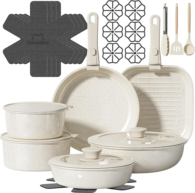 26 Pcs Pots and Pans Set Non Stick, Ceramic Cookware Set Non Toxic