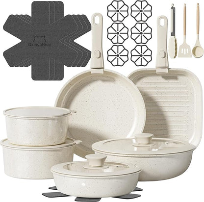 26 Pcs Pots and Pans Set Non Stick, Ceramic Cookware Set Non Toxic