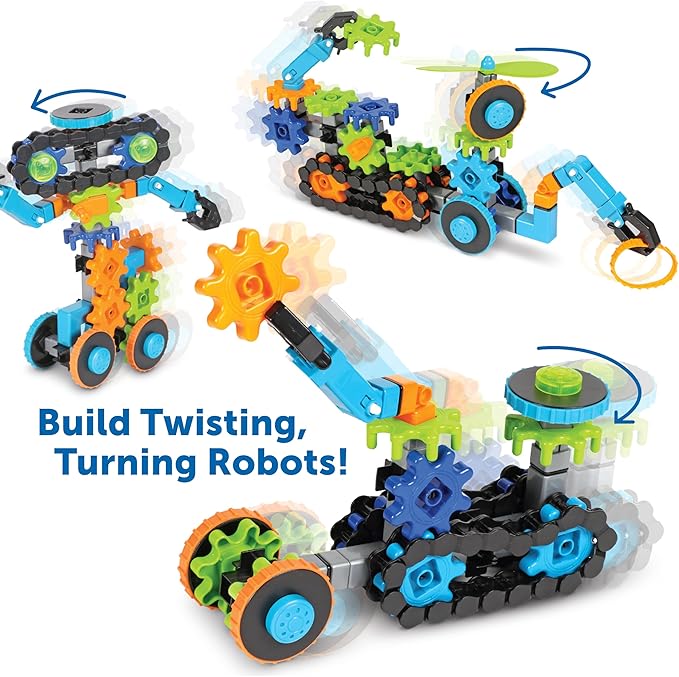 Learning Resources Gears! Gears! Gears! Robots in Motion Building Set - 116 Pieces, Ages 5+, Robot Toy, STEM Toys for Kids, Robots for Kids