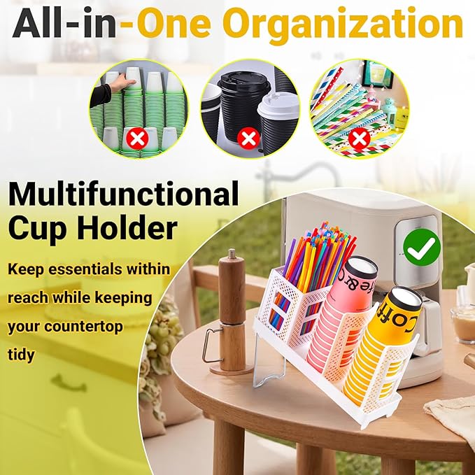 Cup and Lid Holder, Disposable Paper Cup Dispenser